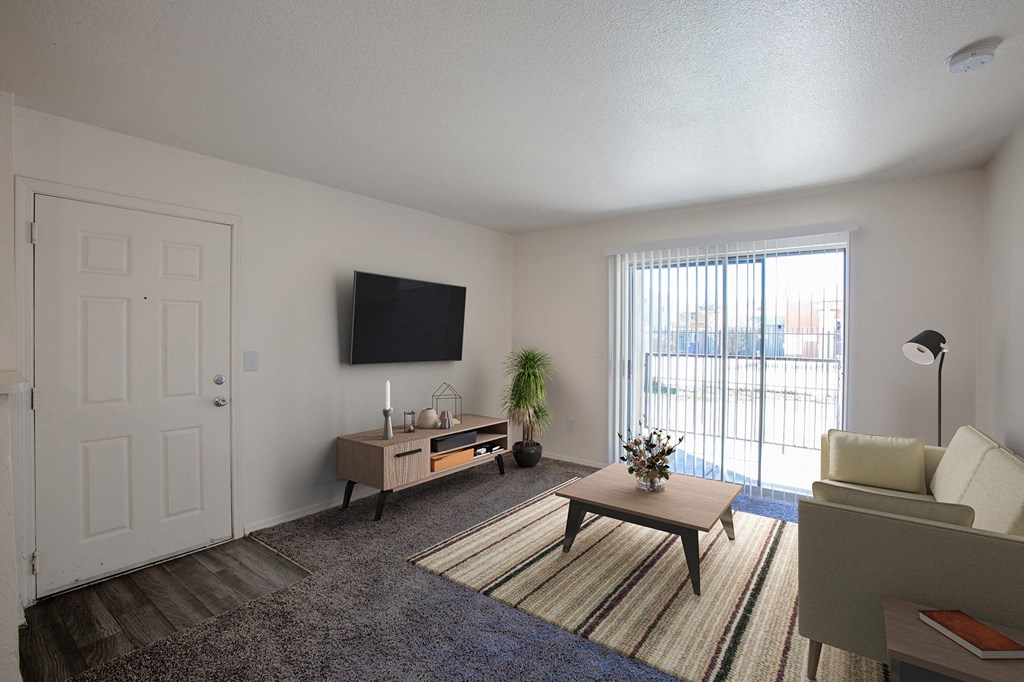 Living Room 4 Bedroom Floorplan at Aspen Ridge Apartments in Albuquerque New Mexico